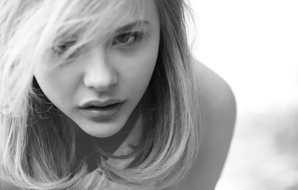 Взгляд, черно-белое, Хлоя Грейс Морец, Chloe Grace Moretz