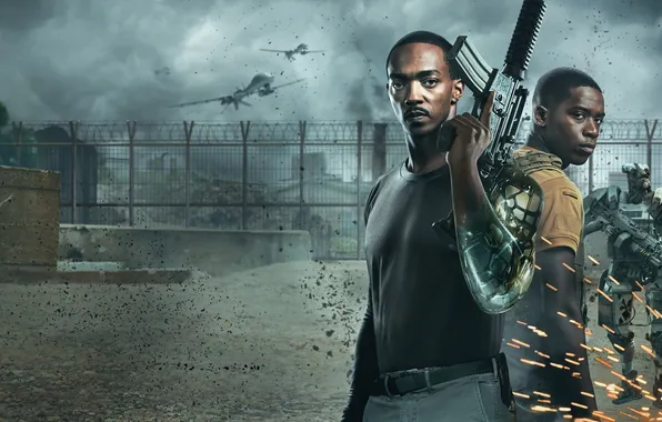 Фантастика, боевик, постер, Anthony Mackie, Энтони Маки, Демсон Идрис, Damson Idris, Смертельная зона