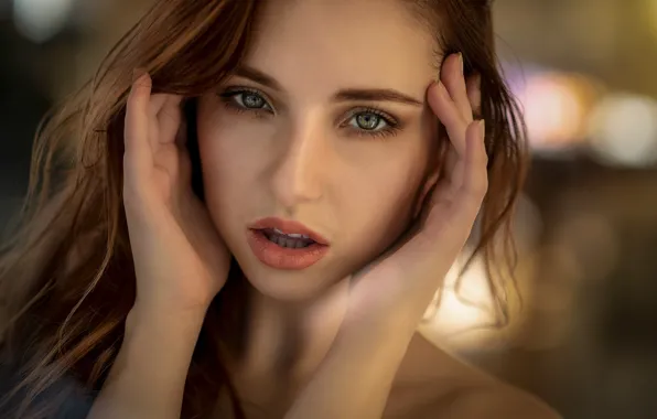 Глаза, взгляд, девушка, секси, портрет, красотка, боке, Sophia Blake