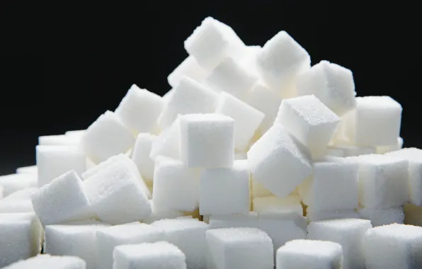 White, cubes, sugar