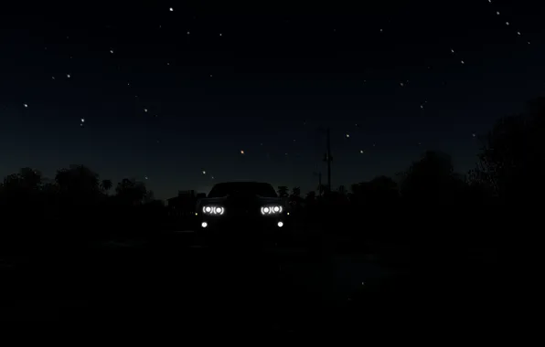 Chevrolet, Camaro, carro, jogo, estrelas, noite