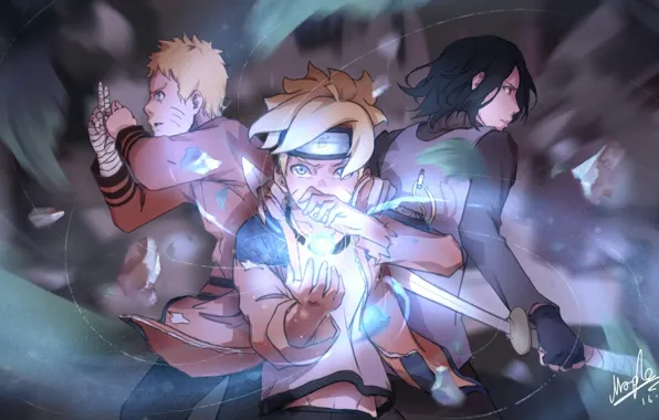 Аниме, арт, Саске, Наруто, Naruto, Боруто
