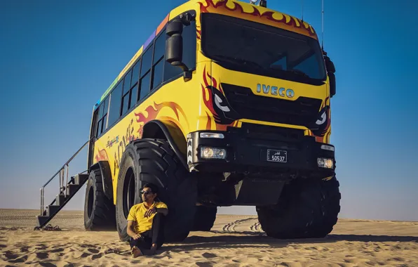Tuning, Truck, Sand, Desert, IVECO, Abuli Munavary, Big Tire