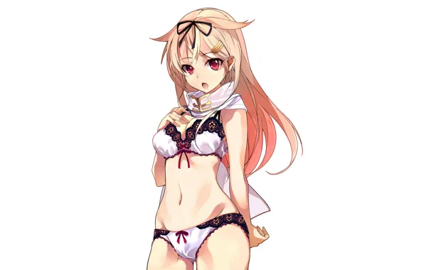 Girl, sexy, lingerie, cleavage, panties, long hair, boobs, anime