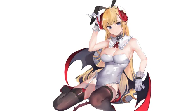 Girl, hot, sexy, boobs, anime, wings, pretty, blonde