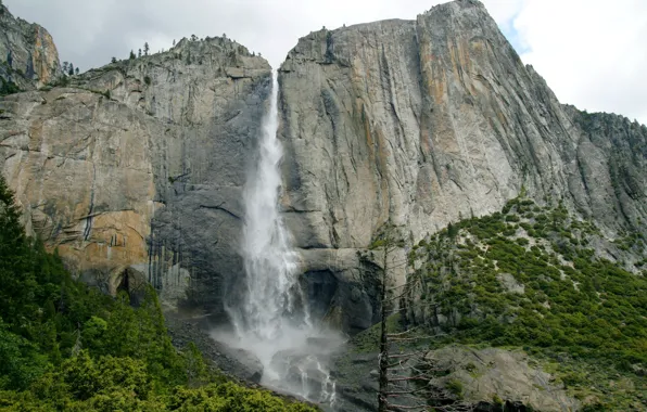 Картинка пейзаж, водопад, USA, Yosemite, California