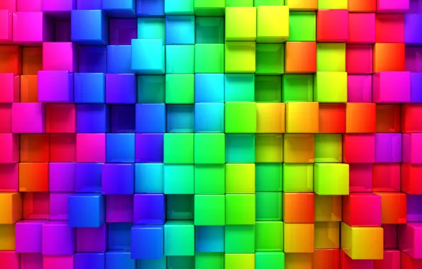 Рендеринг, фон, кубы, кубики, colors, colorful, cubes, geometry