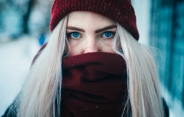 Девушка, шарф, веснушки, Артур Баширов
