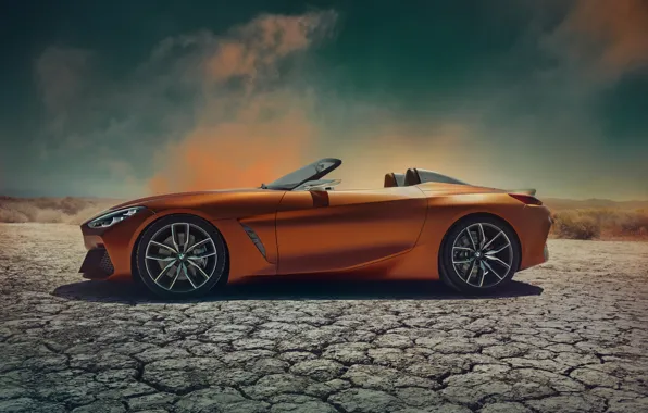 Картинка BMW, родстер, вид сбоку, 2017, Z4 Concept