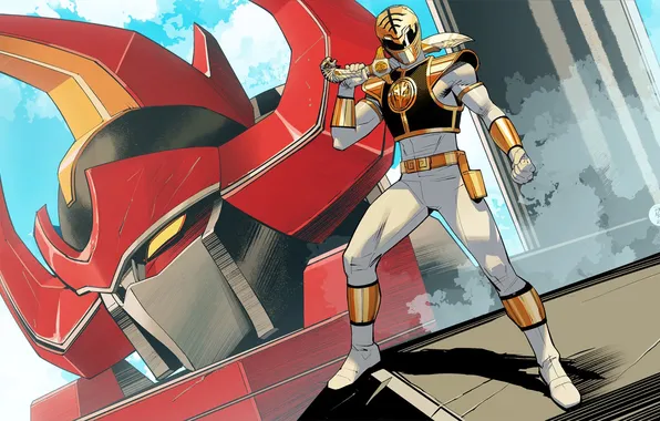White, Crossover, fortnite, Power rangers, Megazord