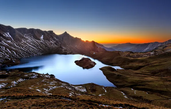 Картинка закат, горы, вечер, Австрия, Тироль