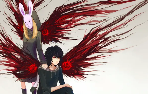 Девушка, кролик, парень, Tokyo Ghoul, Токийский гуль