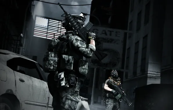 Картинка город, оружие, солдат