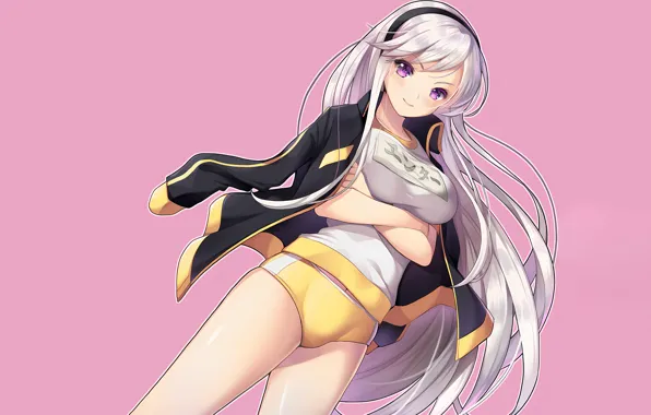Girl, sexy, Enterprise, shorts, long hair, boobs, anime, beautiful