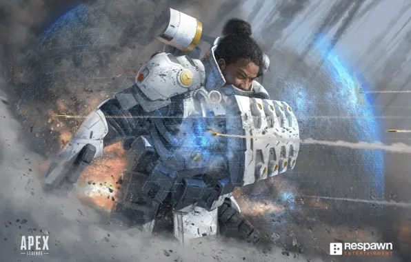 Воин, щит, apex legends, Makoa Gibraltar, gibraltar