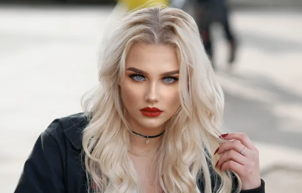 Картинка взгляд, макияж, блондинка