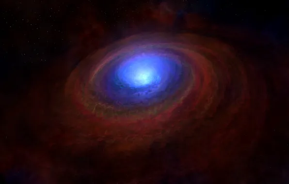 Синий, галактика, черная дыра