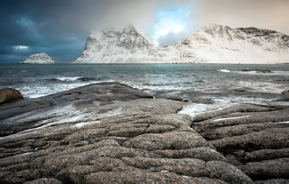 Картинка Norway, Lofoten islands, Haukland beach