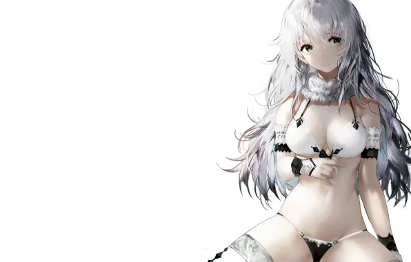 Girl, sexy, cleavage, thighhighs, long hair, boobs, anime, beautiful