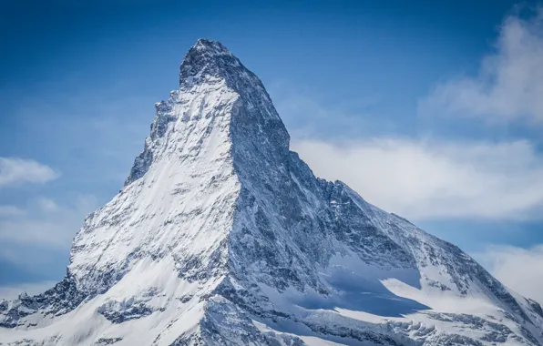 Картинка снег, склоны, тень, Швейцария, вершина, Пеннинские Альпы, пик Дюфур