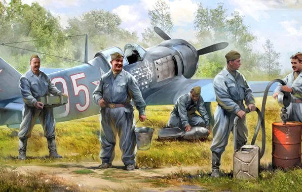 Картинка Soveit Ground_Crew, В бой идут одни старики, Вот ваши няни – механики, Советские авиационные техники
