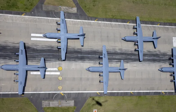 Картинка Самолет, USAF, Военно-Транспортный, Elephant Walk, C-130J Super Hercules