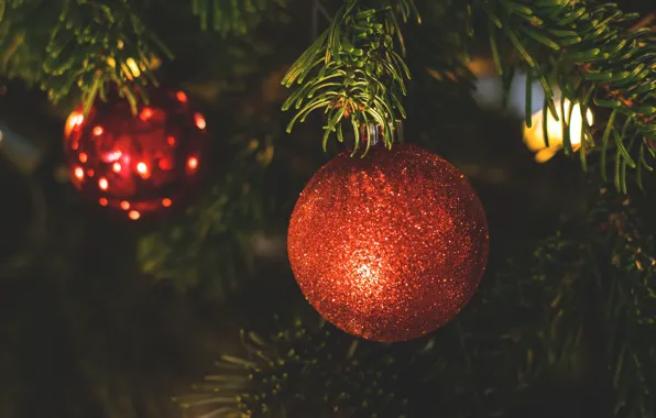 Картинка праздник, елка, новый год, рождество, шарик, украшение, christmas, new year