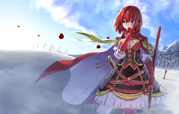 Взгляд, девушка, арт, Flower Knight Girl