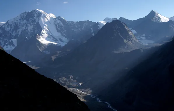 Горы, ледник, Горный Алтай, гора Белуха, Катунский хребет