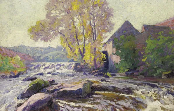 Пейзаж, картина, Paul Madeline, Пол Медлин, Мельница в Корзане