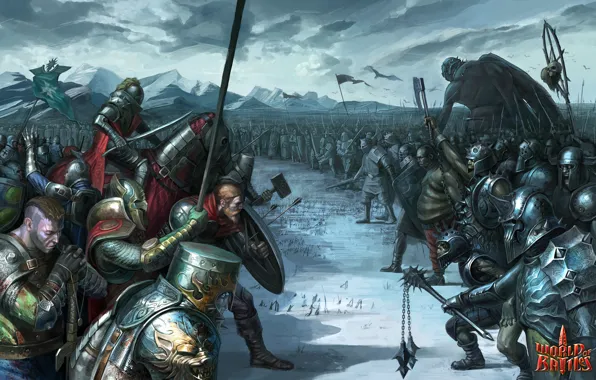Картинка снег, оружие, армия, войны, великан, World of Battles
