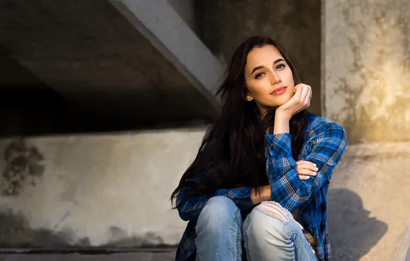 Взгляд, лицо, брюнетка, красотка