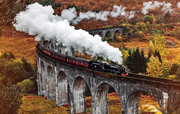 Мост, обои, паровоз, wallpaper, картинка, picture, на рабочий стол, steam train