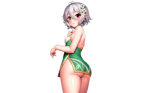 Girl, sexy, ass, dress, boobs, anime, beautiful, short hair