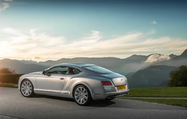 Картинка Небо, Авто, Bentley, Continental, Колеса, Машина, Серый, Бентли