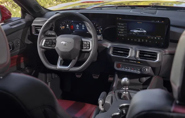 Mustang, Ford, car interior, 2024, Ford Mustang GT Convertible