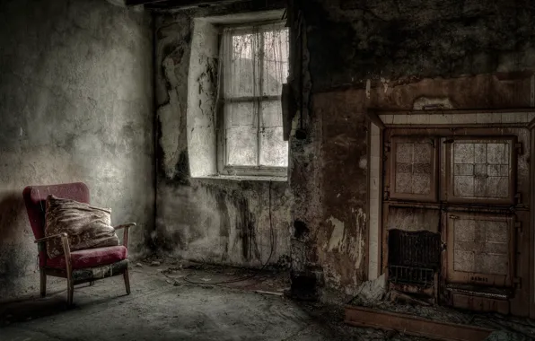 Комната, кресло, окно