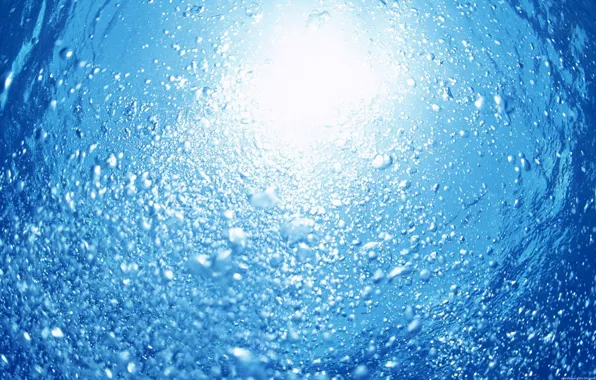 Картинка вода, солнце, пузырьки, подводный мир