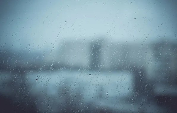 Картинка стекло, дождь, пасмурно, здания, aокус