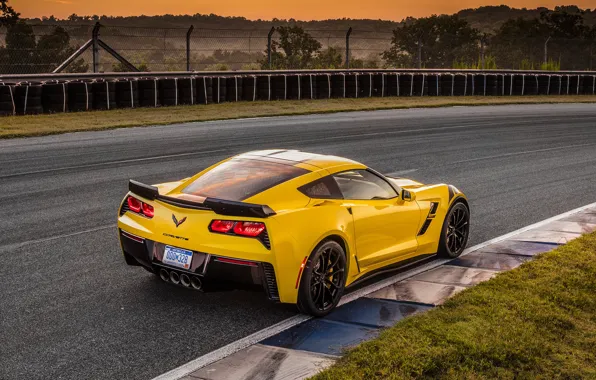 Corvette, Chevrolet, вид сзади, Grand Sport, 2017
