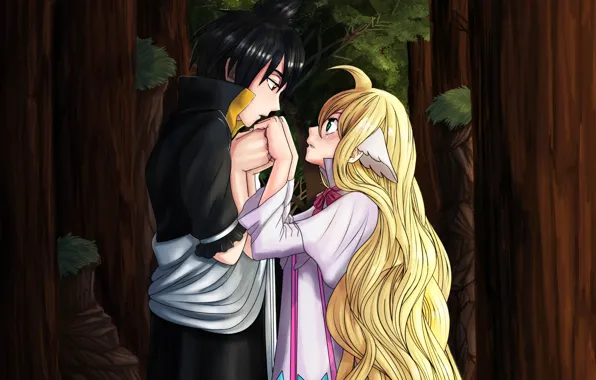 Романтика, аниме, арт, пара, хвост феи, Fairy Tail