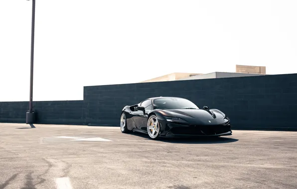 Ferrari, black, sf90