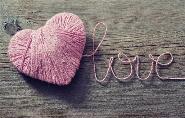 Любовь, клубок, фон, розовый, обои, настроения, сердце, wallpaper