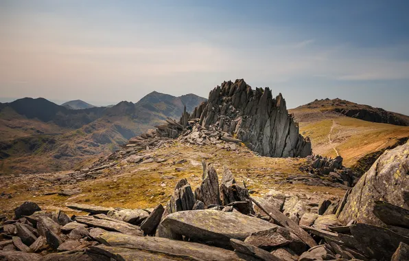 Картинка скалы, Уэльс, Snowdonia