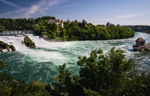 Картинка водопад, Швейцария, Schaffhausen, Рейн