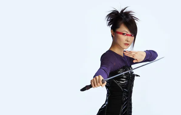 Девушка, полоса, меч, азиатка, Chris Yen, Крис Йен