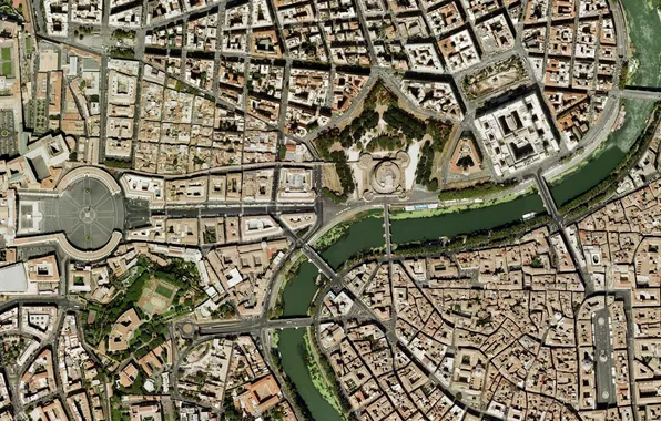 Картинка Рим, Ватикан, Собор Святого Петра, Vatican, Roma, спутниковая карта, satellite map