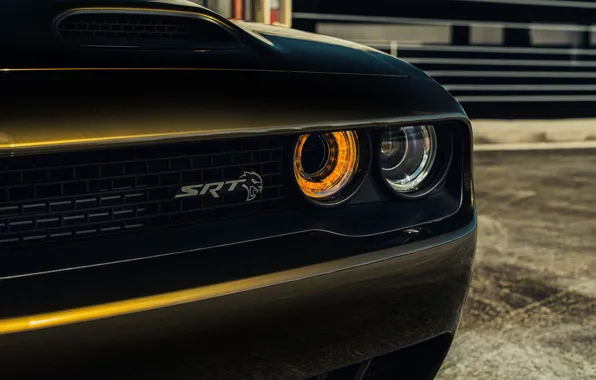 Картинка Dodge, Challenger, Lights, Hellcat, SRT