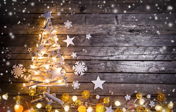 Winter, snow, merry christmas, decoration, christmas tree