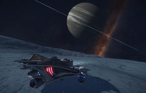 Космос, туманность, планета, Космический Корабль, Elite: Dangerous